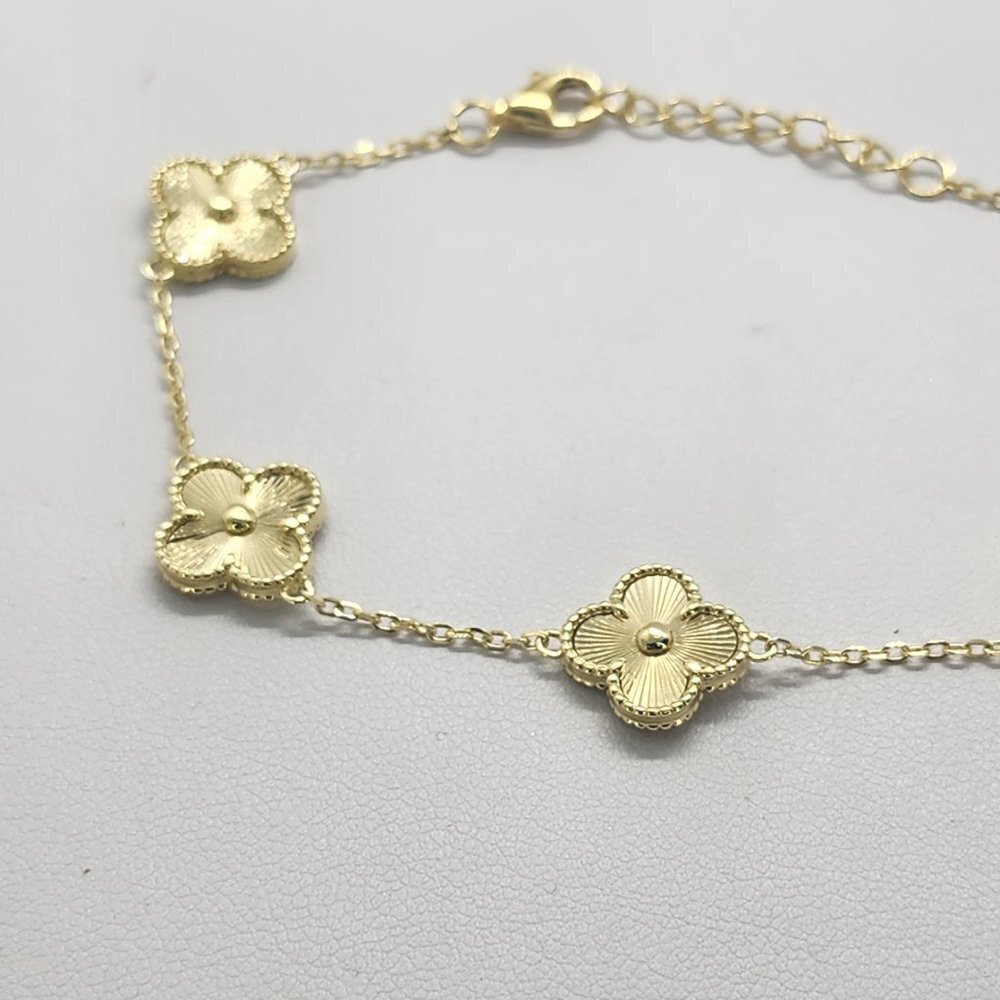 Brand New Sterling Silver 925 5 Clover Bracelet - Picture 3 of 4